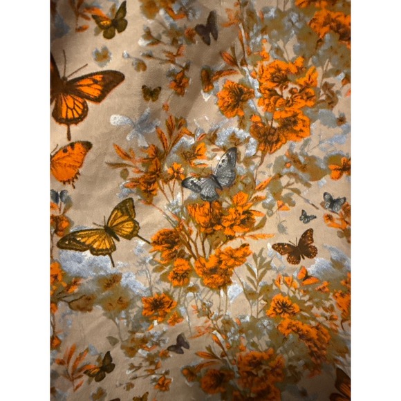 Curve‎ Butterfly Floral Smocked Off Shoulder Puff Sleeve Midi Dress 0XL - Picture 4 of 4